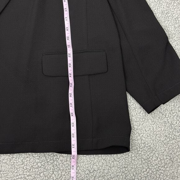 Bar III Women's Plus Size 3X Notched-Collar One-Button Blazer Jacket In Black - Picture 8 of 14